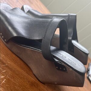 Rick Owens Black Leather Mules